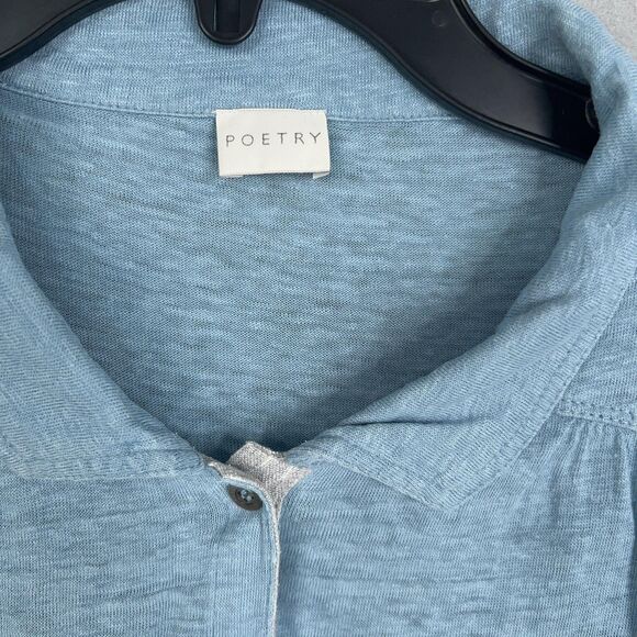 Poetry Shirt Womens US 10 Linen Minimalist Quiet Luxury Coastal Resort Preppy - Picture 6 of 14